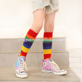 Meias personalizadas com o logotipo da sua própria marca OEM Bordado Feminino Mens Rainbow Socks Meias coloridas listradas